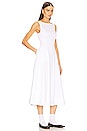 view 2 of 4 Stretch Cotton Sateen Midi Dress in White