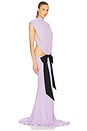 view 3 of 6 The Constantina Jersey Dress With Bow in Amethyst