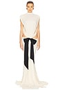 view 1 of 5 The Constantina Jersey Dress With Bow in Swiss Cream