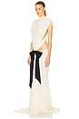view 3 of 5 The Constantina Jersey Dress With Bow in Swiss Cream