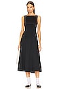 view 1 of 4 Stretch Cotton Sateen Midi Dress in Black