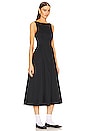 view 2 of 4 Stretch Cotton Sateen Midi Dress in Black