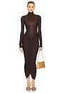 view 1 of 3 The Super Sheer Ruched Dress in Cocoa Brown