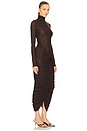 view 2 of 3 The Super Sheer Ruched Dress in Cocoa Brown