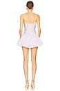 view 3 of 4 Stripe Bubble Mini Dress in White & Brown Stripe