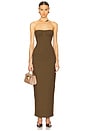 view 1 of 3 The Linear Suiting Dress in Dark Olive