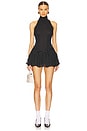 view 1 of 4 The Gemma Dress in Printed Silk Chiffon in Black & Ivory Dot