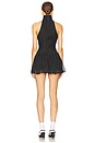view 3 of 4 The Gemma Dress in Printed Silk Chiffon in Black & Ivory Dot