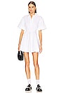 view 1 of 4 Stretch Cotton Sateen Shirt Dress in White