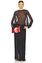 view 1 of 5 The Sabrina Dress in Printed Silk Chiffon in Black & Ivory Dot