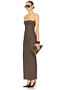view 2 of 3 The Linear Suiting Dress in Cocoa Melange