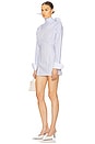 view 2 of 5 Stripe Poplin Shirt Dress in Blue Multi Stripe