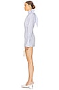 view 3 of 5 Stripe Poplin Shirt Dress in Blue Multi Stripe