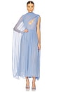 view 2 of 6 The Sabine Dress in Silk Chiffon in Hydrangea Blue