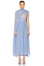 view 3 of 6 The Sabine Dress in Silk Chiffon in Hydrangea Blue
