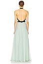 view 3 of 3 The Siren Dress in Silk Chiffon in Mint & Black