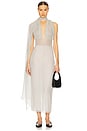 view 1 of 5 The Scarf Dress in Printed Silk Chiffon in Ivory & Black Dot