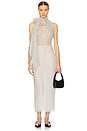 view 2 of 5 The Scarf Dress in Printed Silk Chiffon in Ivory & Black Dot