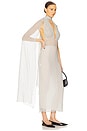 view 3 of 5 The Scarf Dress in Printed Silk Chiffon in Ivory & Black Dot