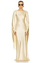 view 5 of 5 The Rosalind Dress in Silk Charmeuse in Golden Peach