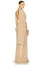 view 5 of 7 Robbyn Wrap Gown in Tan