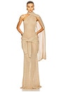view 6 of 7 Robbyn Wrap Gown in Tan