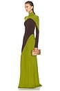 view 3 of 4 The Abstraction Color Blocked Jersey Dress in Pistachio & Coffee Bean