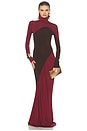 view 1 of 5 The Abstraction Color Blocked Jersey Dress in Coffee Bean & Currant