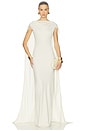view 2 of 3 The Alva Caped Jersey Dress in Ivory