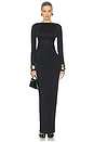 view 2 of 3 The Ruched Open Back Jersey Dress in Black