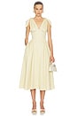 view 1 of 3 Fairweather Midi Dress in Stretch Cotton Sateen in Hay