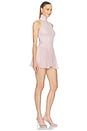 view 2 of 4 The Gemma Romper in Printed Silk Chiffon in Pink & Grey Dot