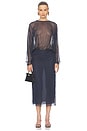 view 1 of 5 VESTIDO THE SABRINA in Navy & Ivory Dot
