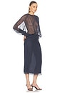 view 2 of 5 VESTIDO THE SABRINA in Navy & Ivory Dot
