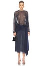 view 4 of 5 VESTIDO THE SABRINA in Navy & Ivory Dot