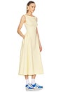 view 2 of 4 VESTIDO STRETCH COTTON SATEEN MIDI DRESS in Lemontini