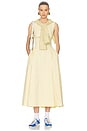 view 4 of 4 VESTIDO STRETCH COTTON SATEEN MIDI DRESS in Lemontini