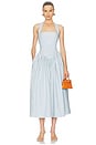 view 1 of 3 ROBE FAILLE HALTER MIDI DRESS in Pale Blue