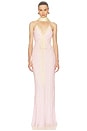 view 1 of 4 VESTIDO LARGO SHEER GEORGETTE in Peony Pink