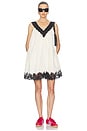view 1 of 3 VESTIDO in Cream With Black Lace