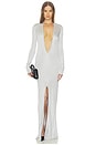 view 1 of 3 Monrow Plunge Knit Gown in Silver