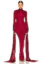 view 4 of 4 Slinky Jersey Sarong Maxi Dress in Samba Red