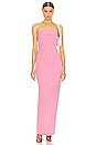 view 1 of 3 Tech Gabardine Long Strapless Dress in Very Pink