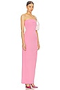 view 2 of 3 Tech Gabardine Long Strapless Dress in Very Pink