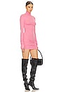 view 2 of 3 Jersey Long Sleeve Turtleneck Mini Dress in Very Pink