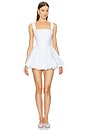 view 1 of 3 Poplin Bubble Mini Dress in White