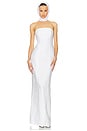 view 1 of 3 Linen Strapless Maxi Dress in Natural White