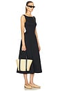 view 2 of 4 Stretch Cotton Sateen Midi Dress in Black