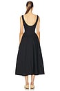 view 3 of 4 Stretch Cotton Sateen Midi Dress in Black