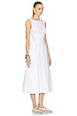 view 2 of 3 Stretch Cotton Sateen Midi Dress in White